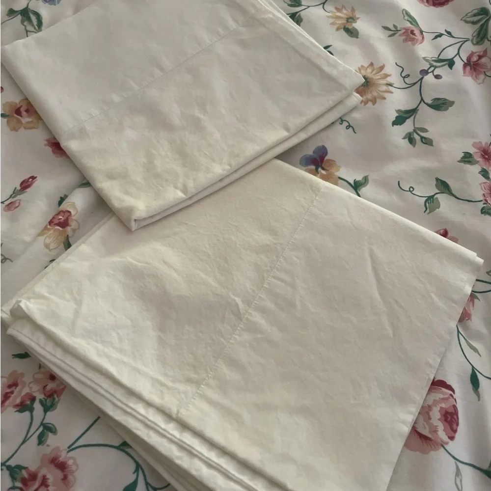 RH Italian Vintage Cotton Percale Pillow Cases 210 Thread Count King